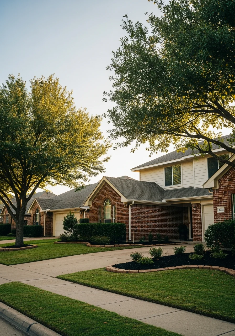 Garland home exterior with clean landscaping and well-maintained front yard.