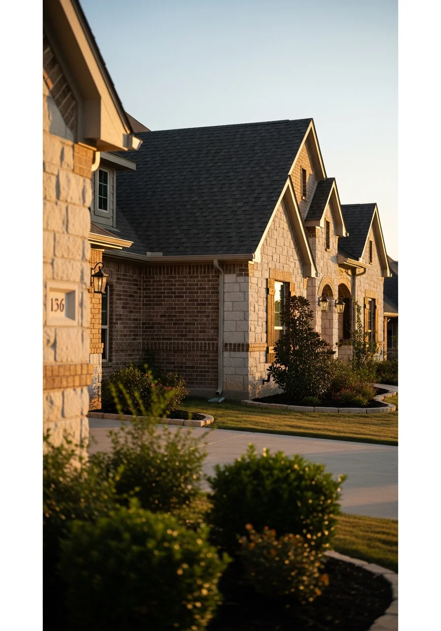 Rockwall home exterior with lake views and well-maintained property details.