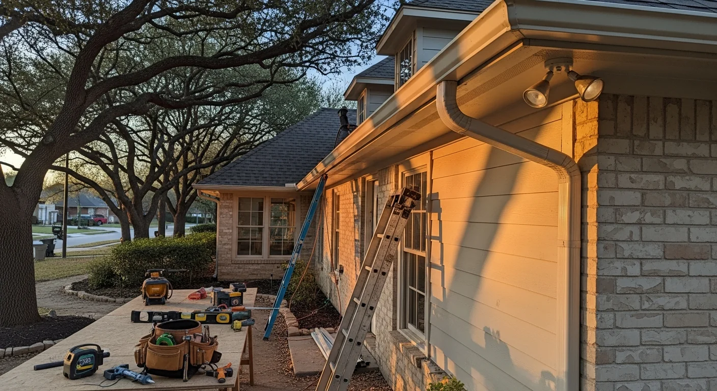 A freshly renovated single-family home exterior in Allen, TX showing new siding, updated trim, and replaced windows on a clear day. Work completed by Vaquero Exterior and Construction, a licensed general contractor serving the Allen area.